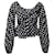 Autre Marque Caroline Constas Gepunktete Bluse mit V-Ausschnitt aus schwarzer und weißer Baumwolle  ref.863595