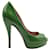 Gucci Escarpins Peep-Toe à Talons Hauts en Cuir Verni Vert Cuir vernis  ref.863618