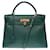 Hermès KELLY HANDBAG 32 turned shoulder strap in malachite green Ardennes cowhide-100489 Leather  ref.863793