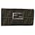 FENDI Zucca Canvas Long Wallet Black Brown 2400-31133 018 auth 38704  ref.864516