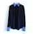 Dior Pré-Outono 2015 Camisa sob medida com gola de tricô Azul marinho Algodão  ref.865474