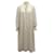 Ganni Robe mi-longue plissée à imprimé floral en polyester crème Blanc Écru  ref.869017