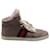 Gucci High-Top-Web-Sneakers aus malvenfarbenem Wildleder Lila Schweden  ref.869045
