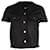 Camisa de manga curta com babados Mulberry em couro preto  ref.869049