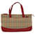 Autre Marque Burberrys Hand Bag Nylon Leather Beige Red Auth bs4630  ref.869235