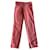 Chanel Pantalon coupe droite Coton Rouge  ref.869487