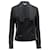 Diane Von Furstenberg Leather-Trimmed Double Breasted Blazer Jacket in Black Triacetate Synthetic  ref.869595