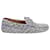 Tod's Geometric Print Driving Loafers in Blue and White Leather   ref.869644