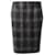Max Mara Plaid Knee-Length Skirt in Grey Mohair Wool  ref.869650
