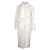 Nina Ricci Abrigo largo con paneles de flecos en lana color crudo Blanco  ref.869687