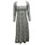 Reformation Floral Print Long Sleeve Midi Dress in Green and White Viscose  Cellulose fibre  ref.869836