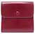 Hermès VINTAGE HERMES WALLET COIN CARD HOLDER WITH LEATHER FLAP BOX WALLET Dark red  ref.869962