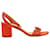 Tory Burch Marguerite Mid-Block-Sandalen mit Blumenausschnitt und rotem Leder  ref.870003
