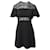 Sandro Paris Angie Embroidered Lace Mini Dress in Black Polyester   ref.870032
