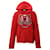 Kenzo Embroidered Tiger Hoodie in Red Cotton  ref.870167