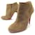 CHRISTIAN LOUBOUTIN BELLE ANKLE BOOTS 37.5 SUEDE CAMEL SUEDE PUMPS SHOES Caramel  ref.870477