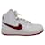 Nike Air Force 1 Baskets Montantes 'Nai Ke' en Cuir Blanc Rouge  ref.870525