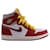 Nike Air Jordan 1 Retro High Top Sneakers in Iron Ore/Red Varsity Leather  ref.870547