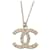 Chanel CC B12Collana classica in cristallo quadrato con logo P Etichetta per ricevuta della scatola SHW Argento Metallo  ref.870939