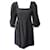Ba&sh Puffed Sleeve Mini Dress in Black Viscose Cellulose fibre  ref.871031