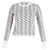 Tory Burch Pull à col rond à motif géométrique en laine multicolore Blanc Écru  ref.871036