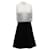 Sandro Paris Two-Toned Dress in White Silk  ref.871044