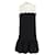 Victoria Beckham Mini robe à volants et empiècement festonné en coton noir  ref.871073