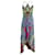 Maxi abito Etro con scollo all'americana stampato in seta multicolor  ref.871183