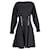 Alexander McQueen Ausgestelltes Kleid mit Reißverschlussdetail aus schwarzem Polyester  ref.871205