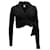 Ganni Long Sleeve Wrap Baxter Top in Black Glitter Nylon   ref.871210