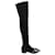 Casadei Stivali sopra il ginocchio con dettaglio fibbia in camoscio nero Svezia  ref.871214