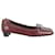 Salvatore Ferragamo Low-Heel Loafers in Burgundy Leather Dark red  ref.871235