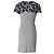 Autre Marque Vestido midi con paneles estampados de nácar en algodón gris y negro Impresión de pitón - vista 3