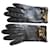 Hermès Paire de gants HERMES Cuir d'agneau Noir  ref.871658