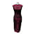 Alexander Mcqueen Rotes, schwarzes, figurbetontes Kleid aus Spitze mit Intarsiengröße, Größe S Wolle  ref.871988