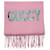Sciarpa impreziosita da paillettes con frange Gucci in seta rosa e misto cashmere  ref.872491