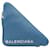 City Balenciaga Triangle Pouchette Bag in Blue Leather  ref.872529