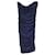 Diane Von Furstenberg Vestido midi sem alças franzido Lelette em seda azul marinho  ref.872535