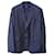 Gestreifter einreihiger Slim-Fit-Blazer von Versace in Marineblau und weißem Cupro Wolle  ref.872538