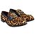 Dolce & Gabbana Mocassini Leopardati con Targhetta Logata in Lana Multicolor - vista 3