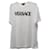 T-shirt con stampa logo Versace in cotone bianco  ref.872549