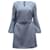 Valentino Crystal-embellished Belted Mini Dress in Light Blue Wool  ref.872555