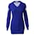 Versace Robe courte en maille torsadée en laine bleu roi  ref.872587