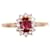 Autre Marque Bague marguerite rubis central et entourage de diamants or jaune 750%o Rouge Bijouterie dorée  ref.872894