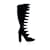 Saint Laurent Black Cut Out Suede High Cage Boots Size 39  ref.872973