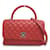 Chanel CC Quilted Caviar Flap Handbag A92991 Red Leather  ref.873313
