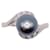 Autre Marque white gold ring 750%o with Tahitian pearl and diamonds Silver hardware  ref.873392