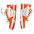 Louis Vuitton Lv trainer monogram denim White Orange Leather Cloth  ref.873519