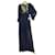 Autre Marque Marilena Z Maxi abito lungo in tulle con bretelle ricamate blu taglia OS Verde Seta Cotone  ref.873580