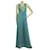 Autre Marque Ranna Gill Blue Turquoise Embroidered Bib Sleeveless Maxi Long Dress size S Green Polyester  ref.873582